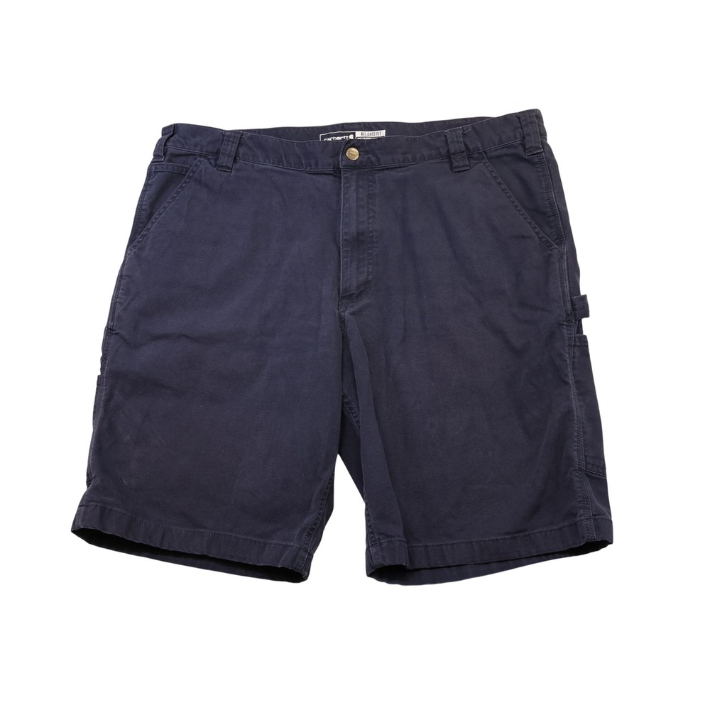 Carhartt Mens 40 Relaxed Fit Canvas Work Shorts Navy Blue 103652 412